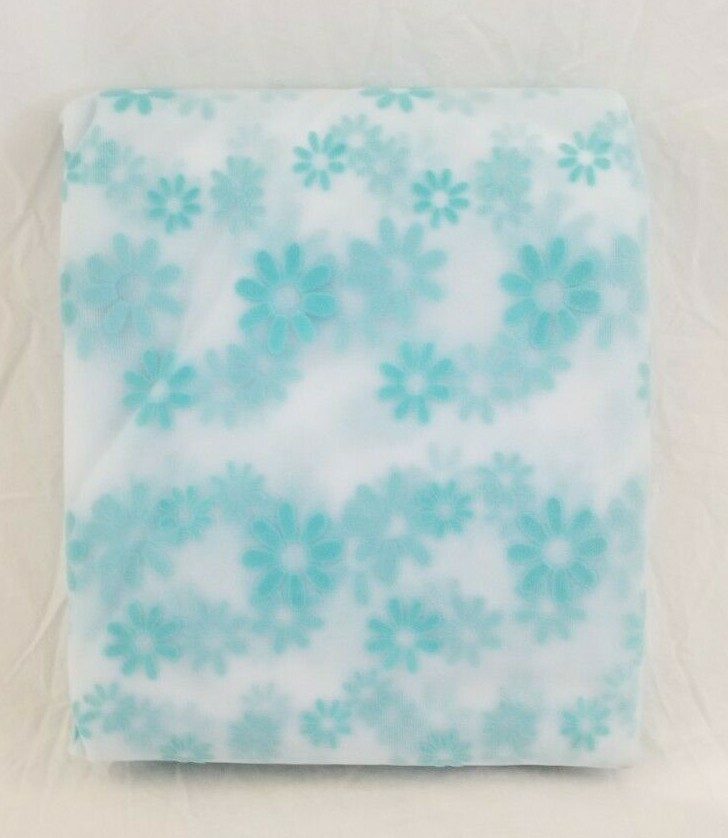 2 pc BL Home Turquoise Daisy Window Panels (1 Pair) 100″ x 84″ NIP