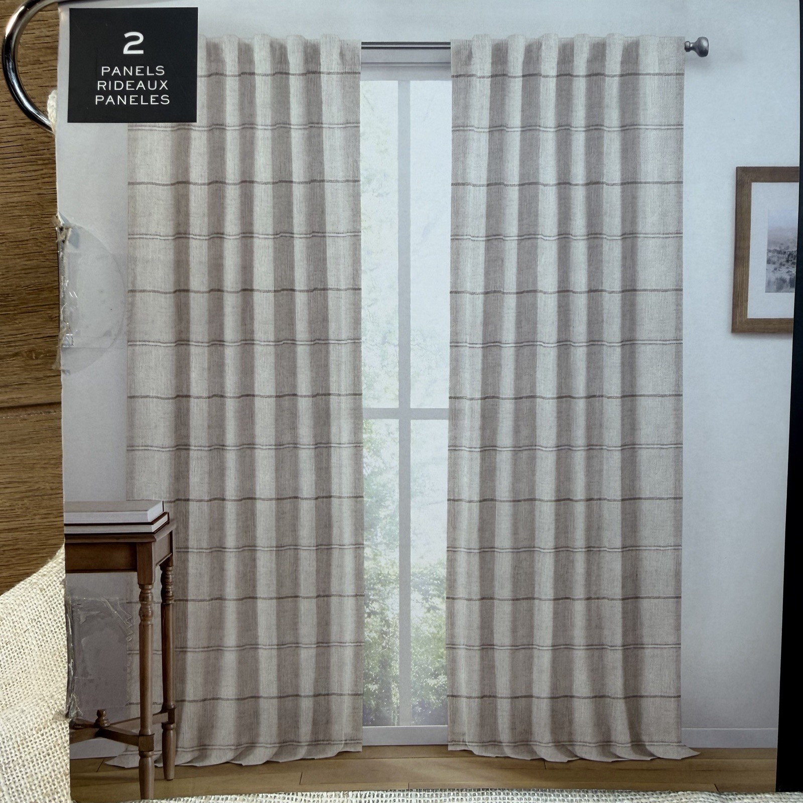 Ralph Lauren Window Curtains 2 Panels 54×96 Back Tab/Rod Linen Carlin Natural