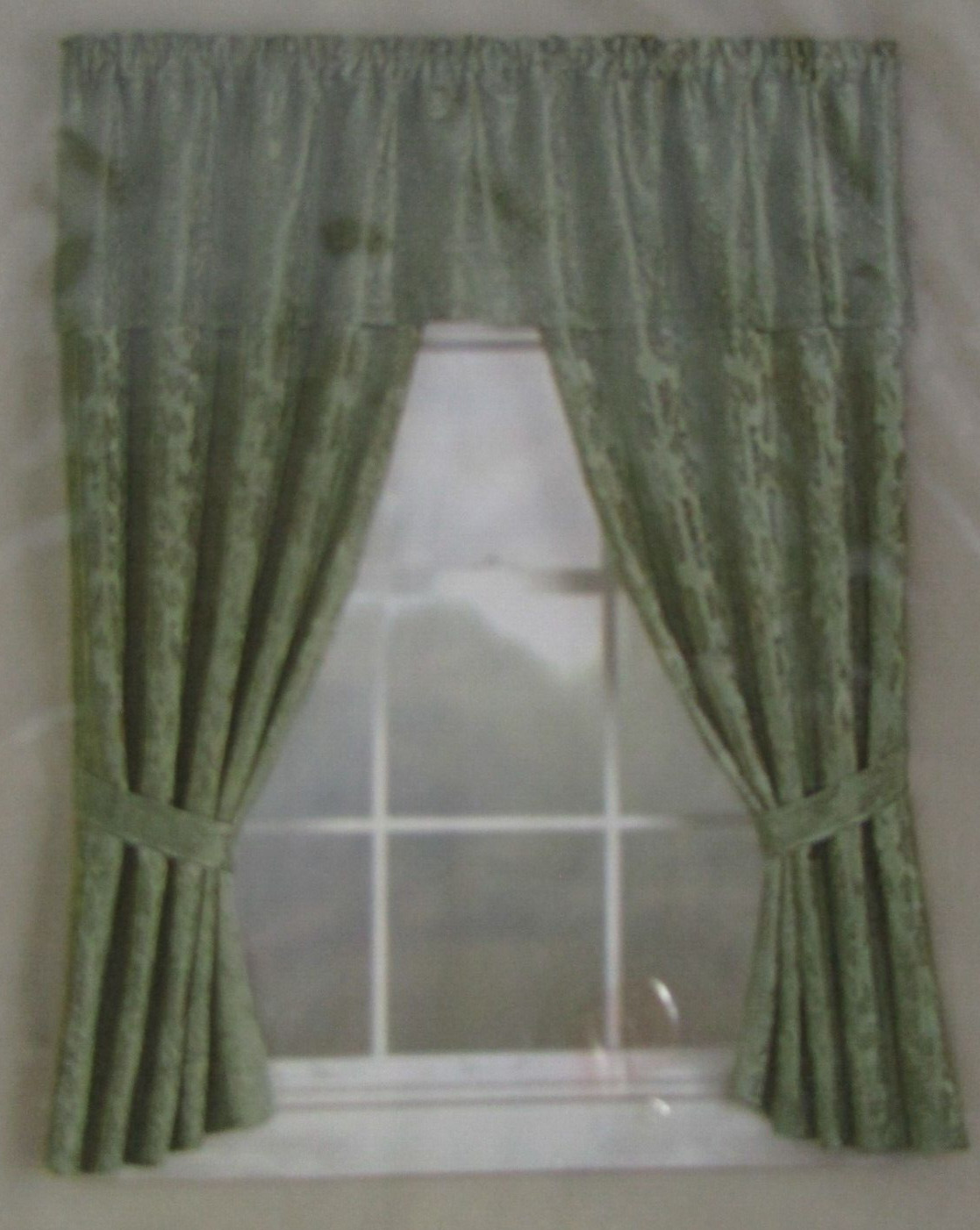 Mainstay Home Complete 5 Pc Window Set Elizabeth Olive 80”W X 63”L