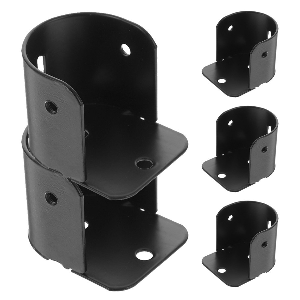 6Pcs Black Iron Closet Rod End Supports U Shape Heavy Duty Brackets for Wardrobe