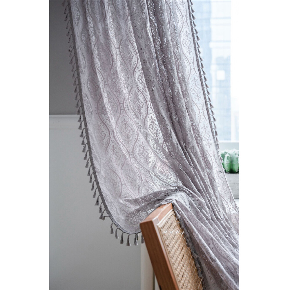 Crochet Transparent Hollowed Out Living Room Balcony Bedroom Window Drape Decor