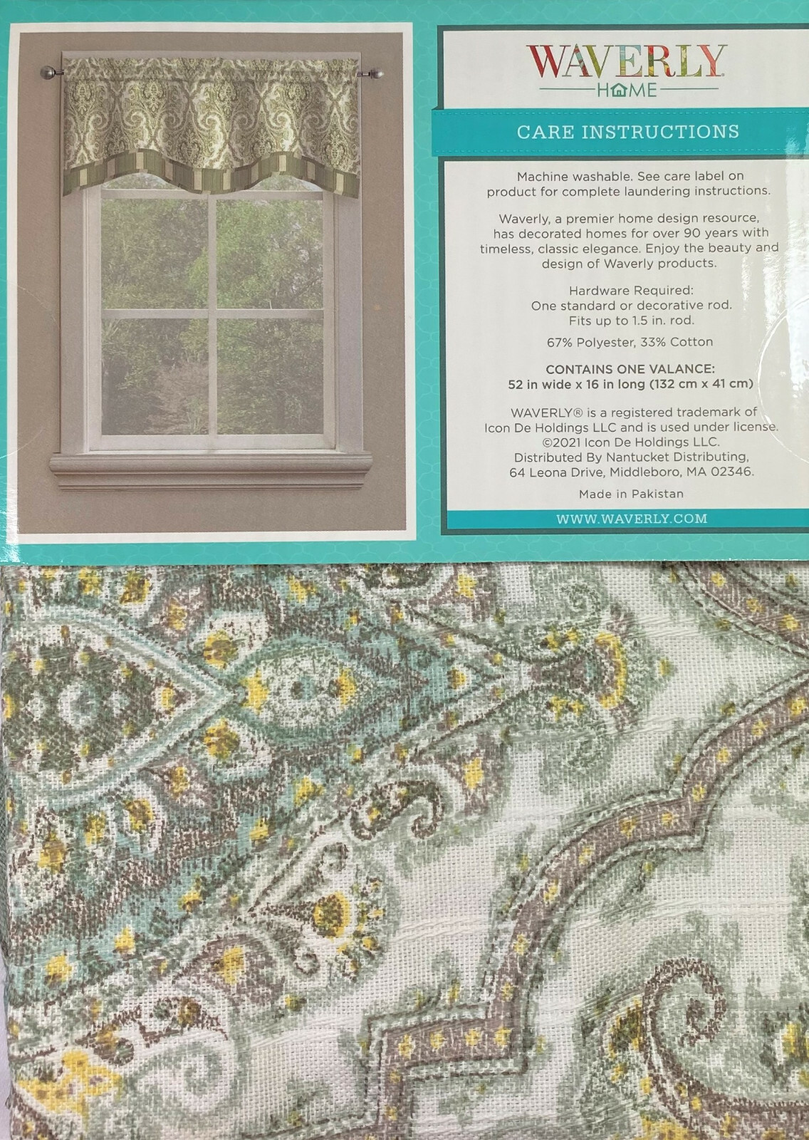 Waverly Home Anastasia Baroque Medallion Kristy Valance 52″ W. x 16″ L.