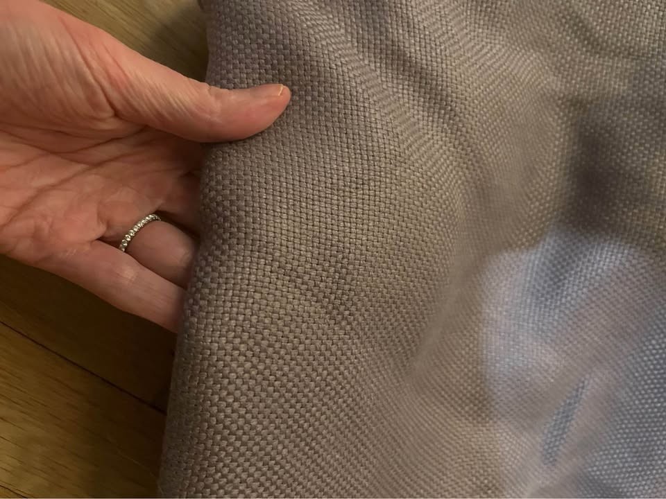 Restoration Hardware 50W X 96L MAUVE Linen Heavy Basket Weave Drapes. Set of 2