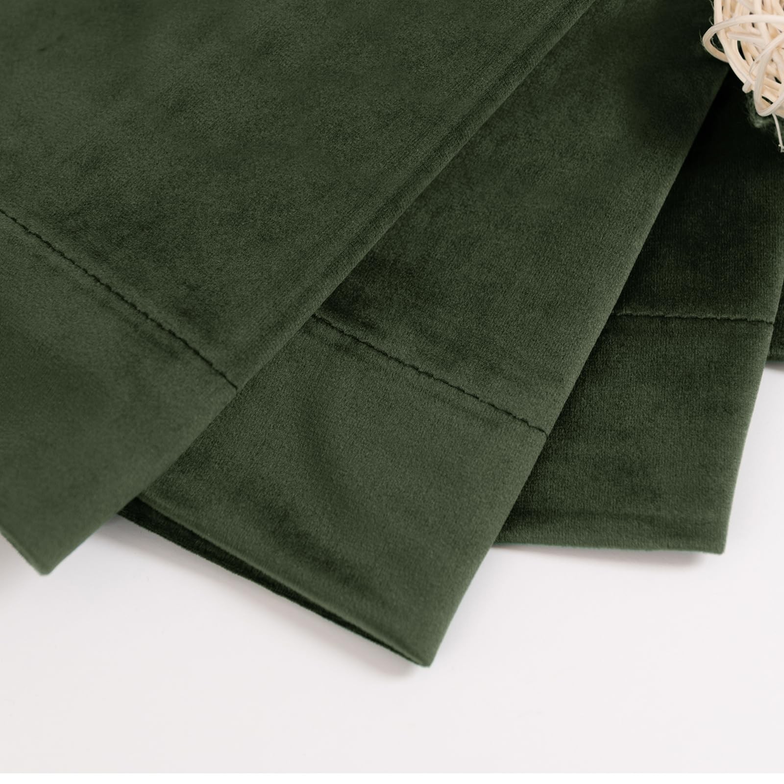 Olive Green Velvet Blackout Curtains 84 Thermal Insulated Room Darkening Drapes