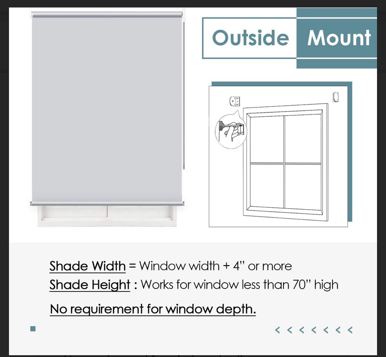 Light Filtering Roller Shades 5% Openness Solar Screen 20”W x 72″ H Black (1275