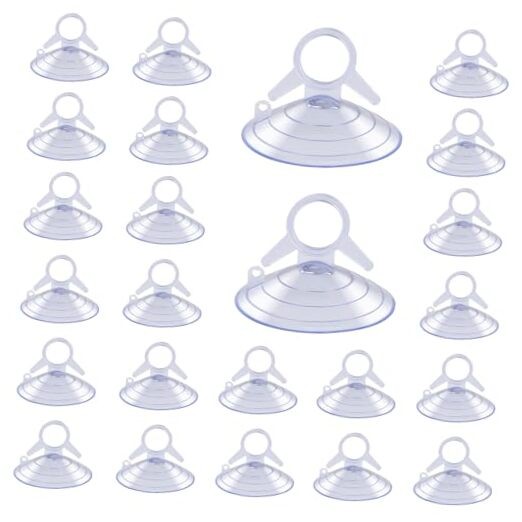 24 PCS Glass Strong Suction Cups – Windshield 4.5 cm/1.77 In Transparent