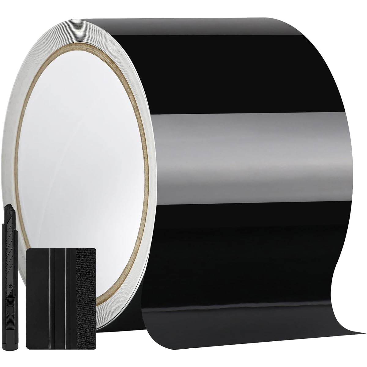 4″ × 30 FT Gloss Black Vinyl Wrap Air Release Film, Chrome Delete Window Trim St