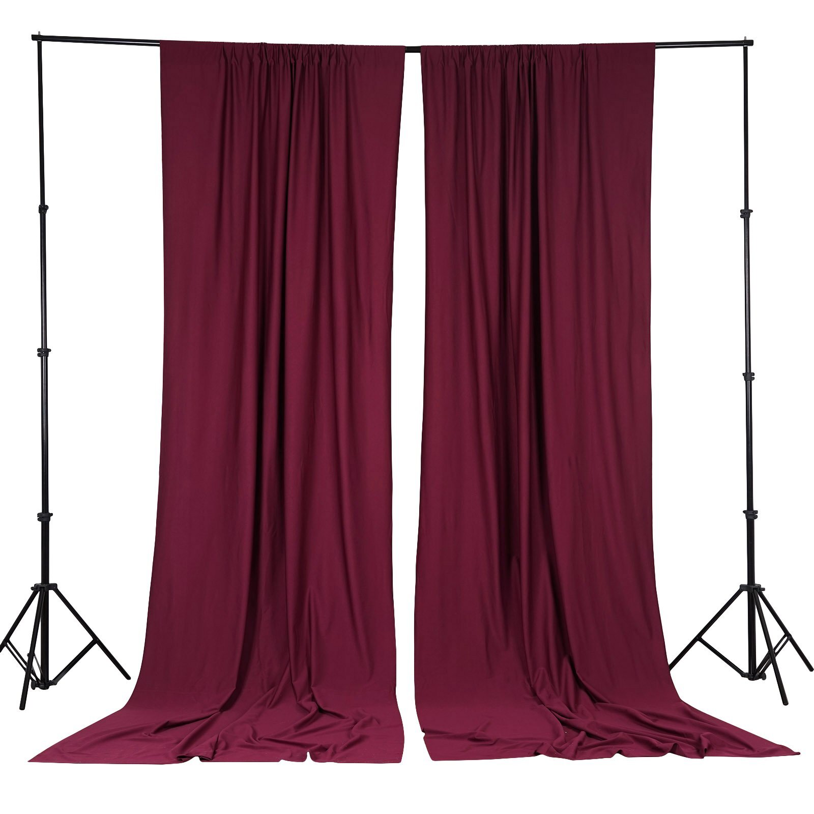 BURGUNDY 10 x 10 ft Polyester BACKDROP CURTAINS Drapes Panels Home Decorations
