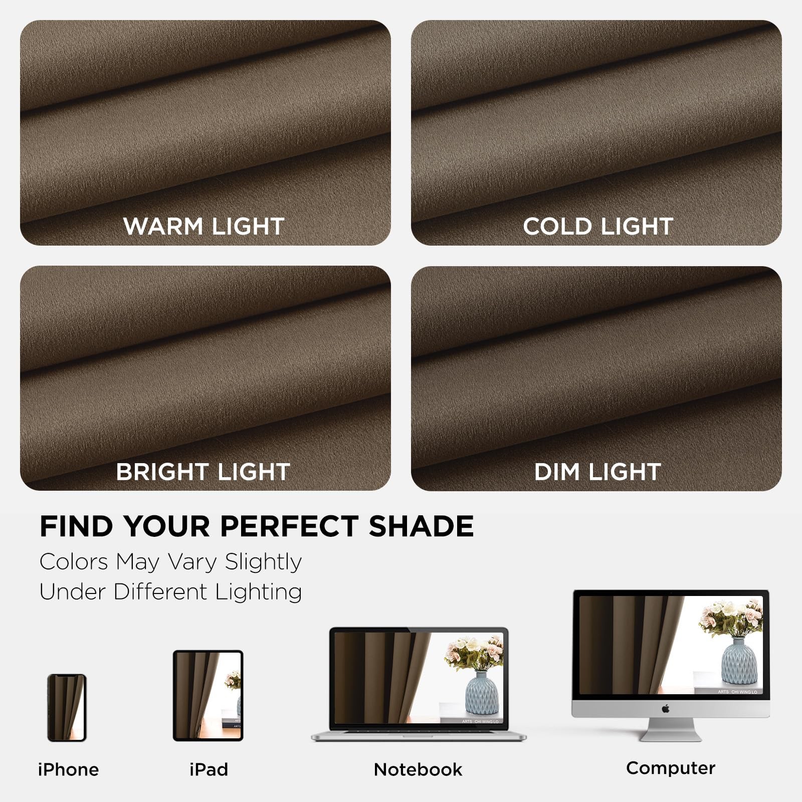 Blackout Curtains 54 Inch Length 2 Panels Set Thermal Insulated Long Curtains D