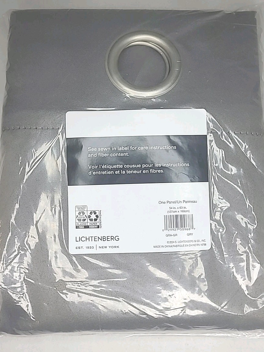 Sun Zero Lichtenberg Room Darkening Grommet Curtain Panel – 54″x63″ – Gray