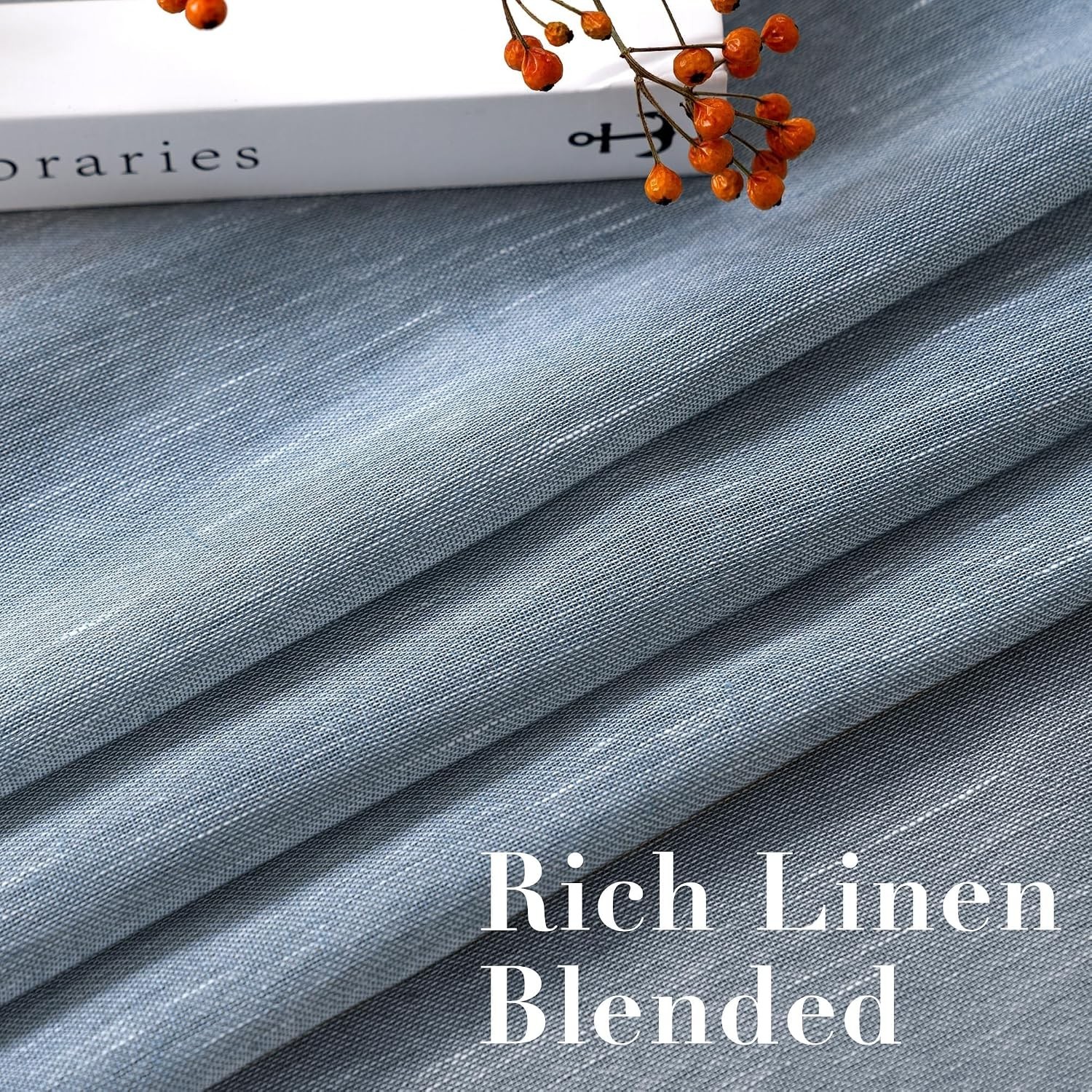 Natural Linen Blend Sheer Curtains – 90” Panels for Contemporary Living Rooms