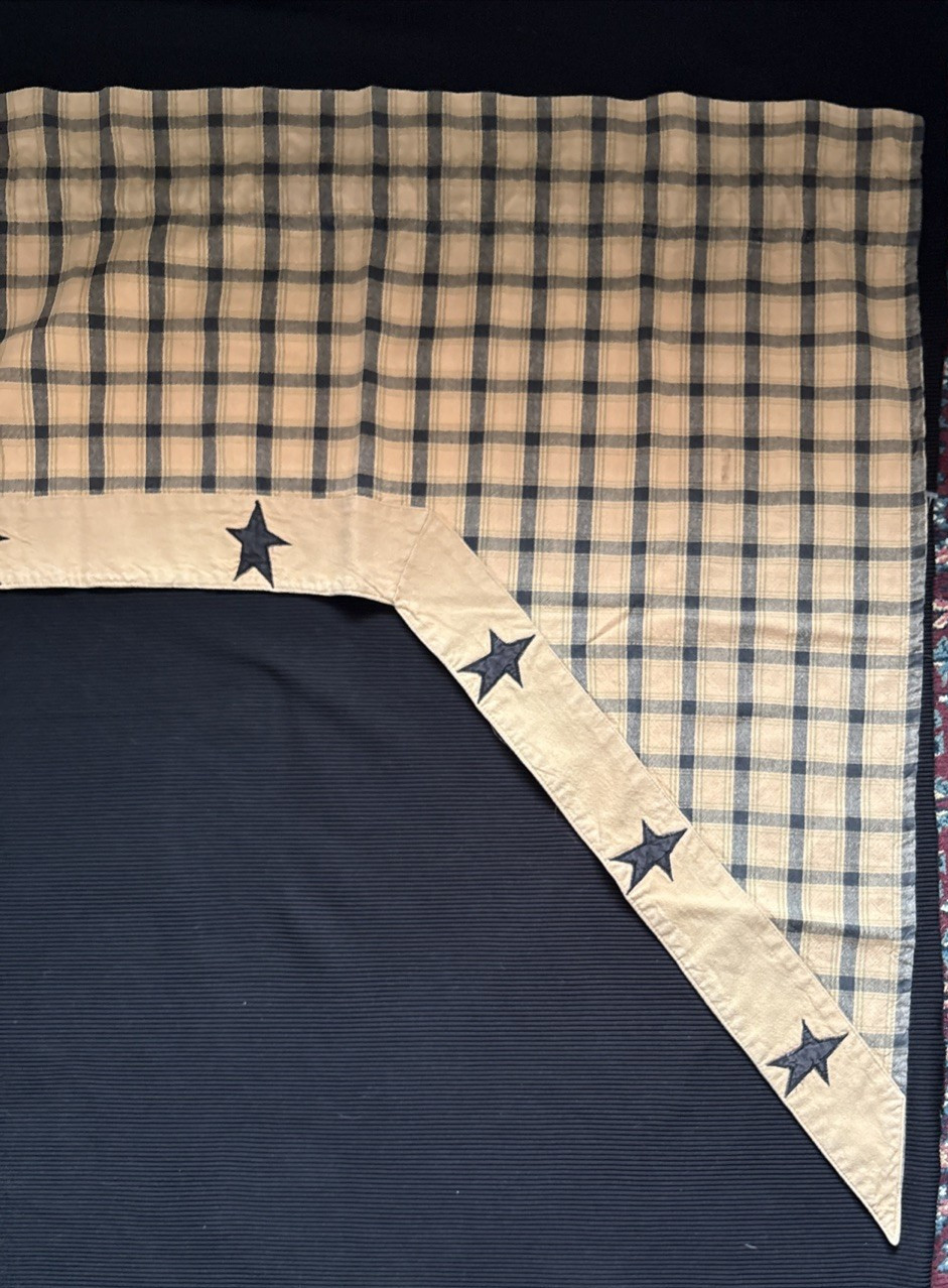 2 VHC Stratton Primitive Star Layered Valances Window Farmhouse 32 X 33