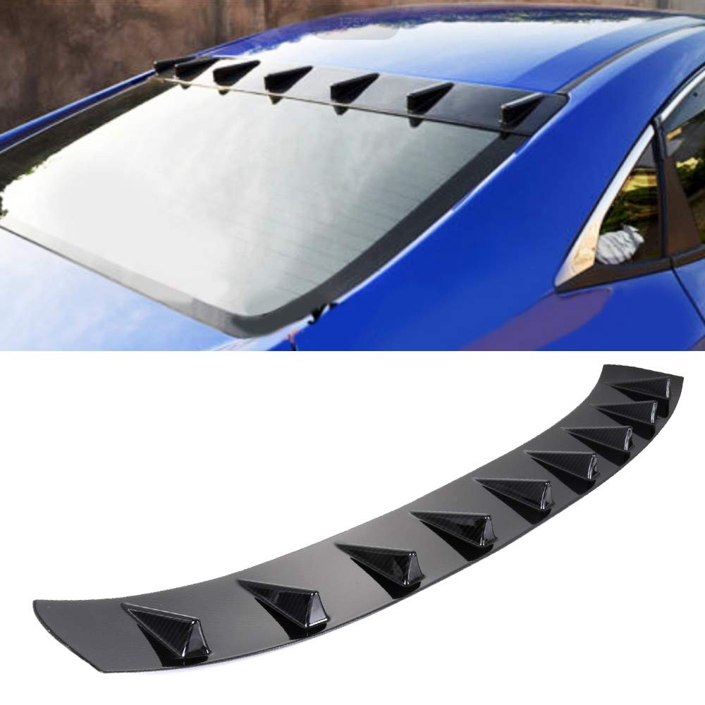 ABS Rear Roof Shark Fin Spoiler For 2016-2020 Honda Civic Sedan Glossy Carbon