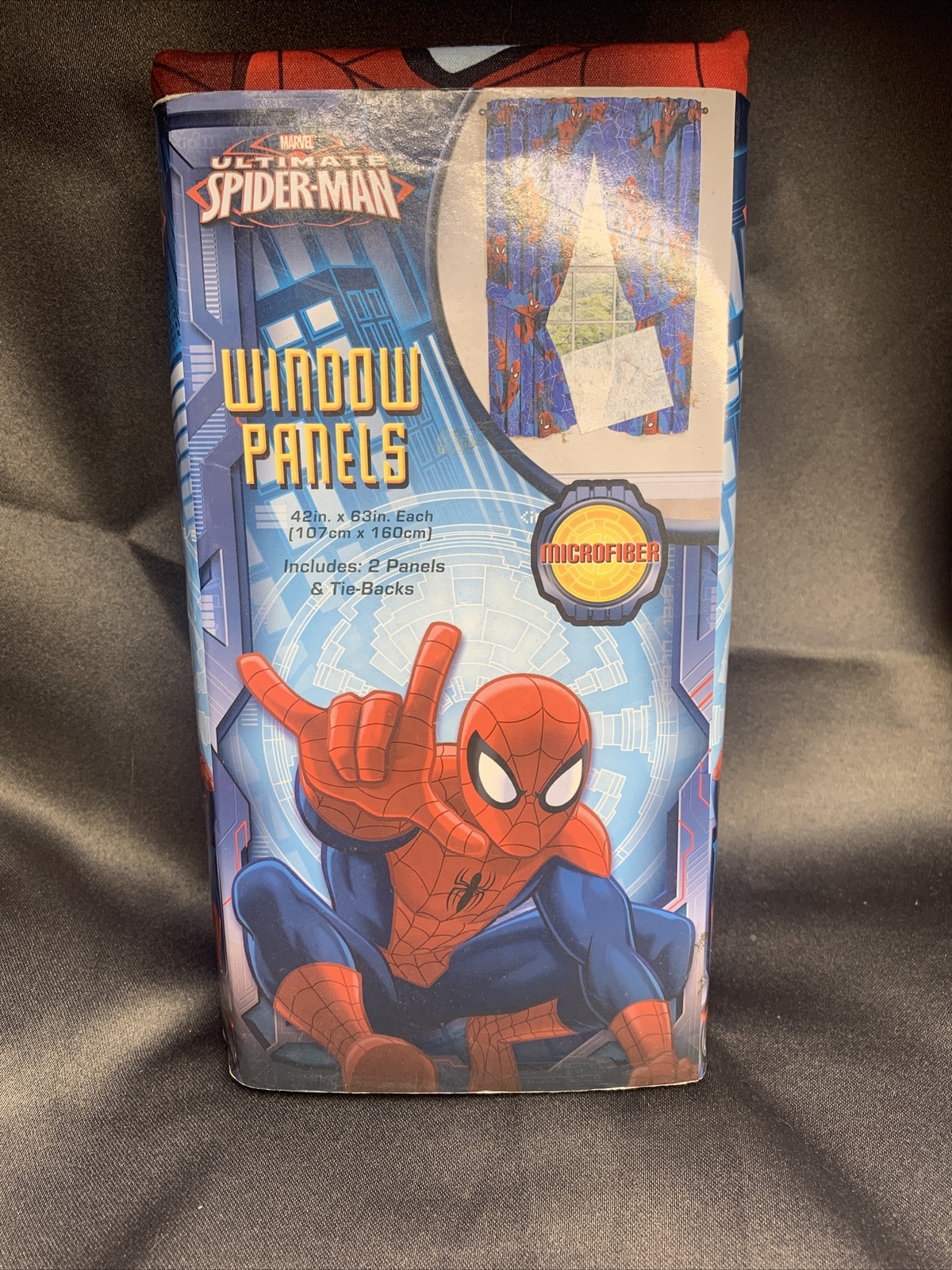 Jay Franco Marvel Spiderman ‘Astonish’ 42″ X 63″ Curtain Panel Pair with Tie Bac