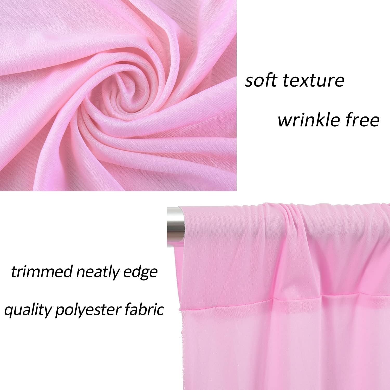 AK TRADING 10 feet x 10 feet Polyester Backdrop Drapes Curtains Panels with Rod