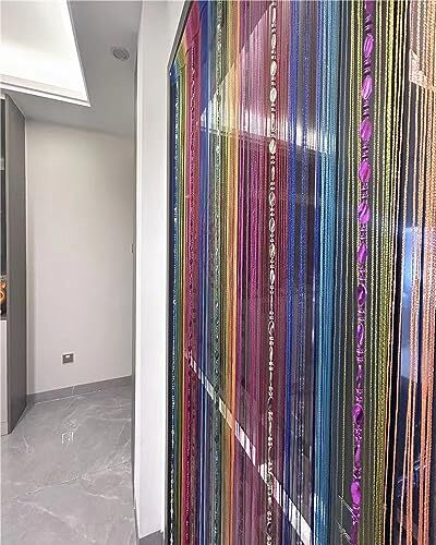 100cmX200cm Decorative Door String Curtain Beads Wall Panel Colorfull 25
