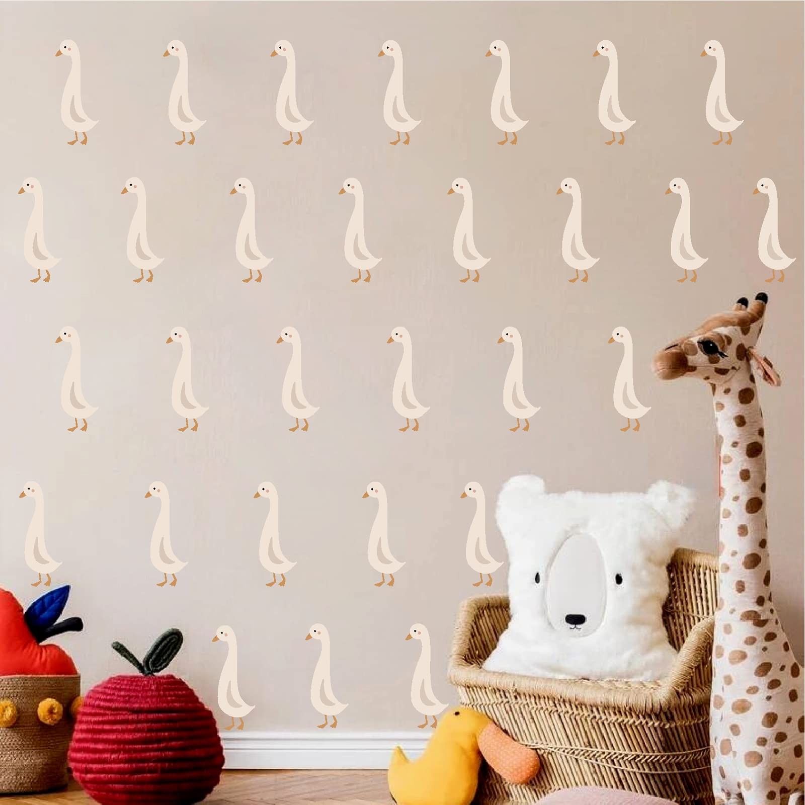 Cute Geese Wall Stickers Peel and Stick Goose Decals Funny Animal