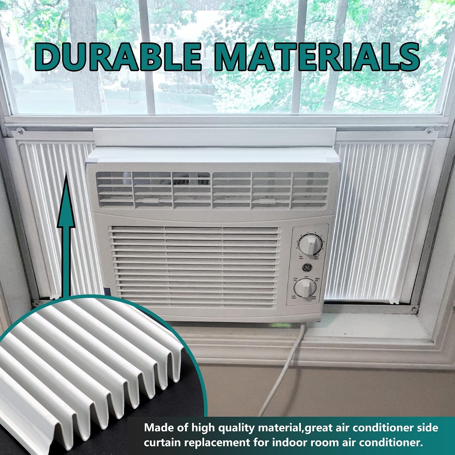 Window AC Side Panels Curtain Kit 10K Material Frame Included