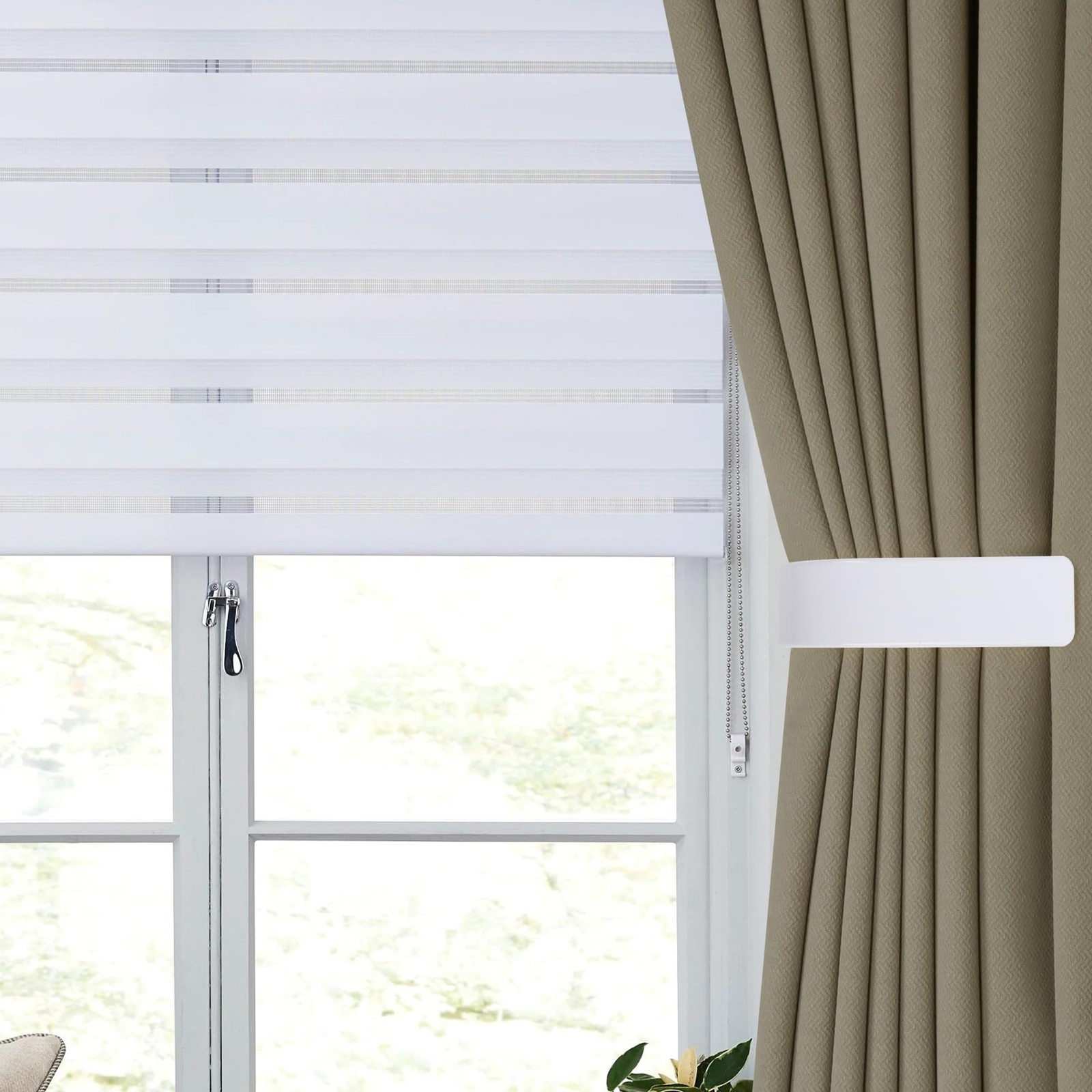 2 Pack Modern Curtain Holdbacks Curtain Tiebacks Wall Mount Solid Aluminum U