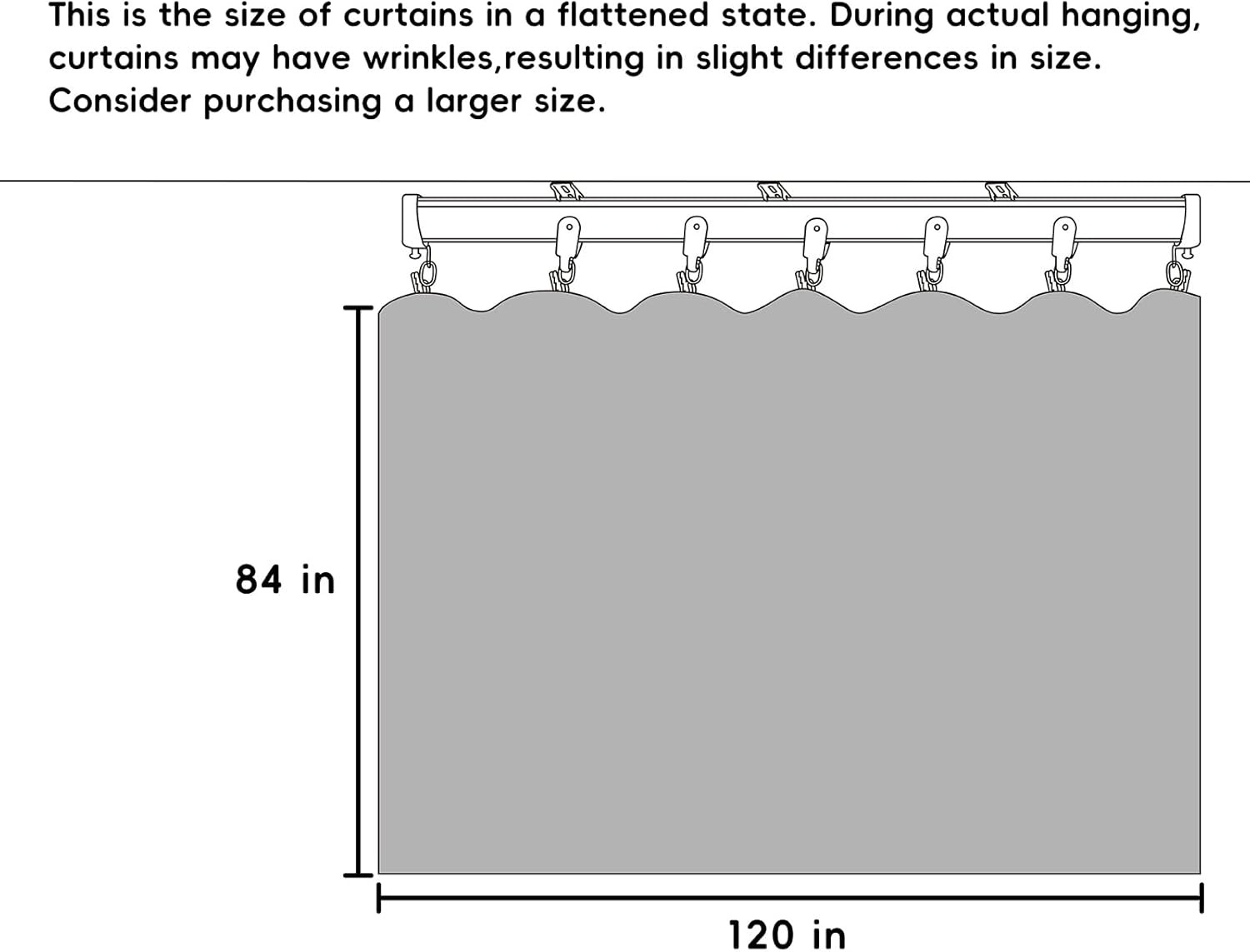 Room Divider Curtains, Blackout Ceiling Track Curtains with Hook Sound Proof Flo