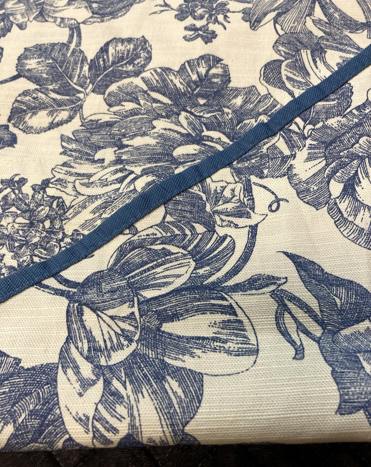 2 WAVERLY Home Garden Room Blue Toile Floral Window Valances Cotton Blend