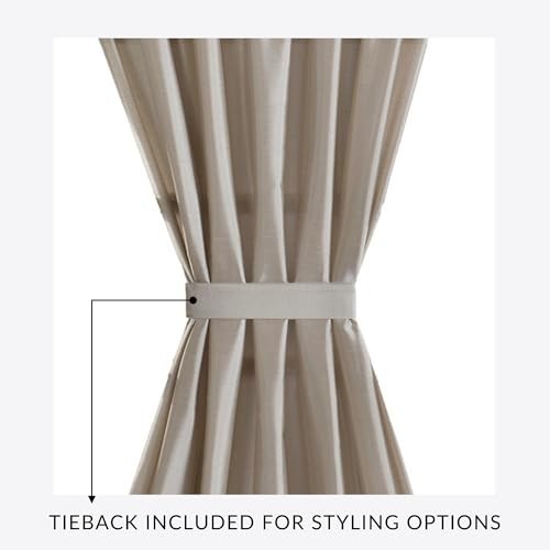 Faux Silk Side Door Window Panel 28×72 Inch Light Filtering Tie Back Rod Pocket