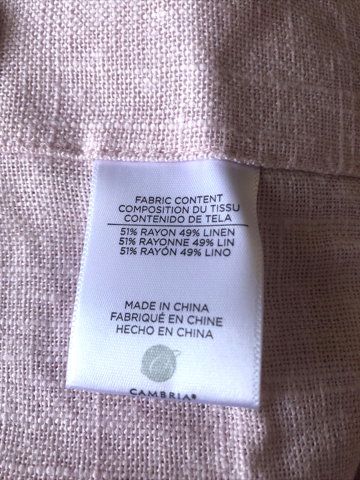 Cambria Malta 82-Inch Rod Pocket Back Tab Single Curtain Panel in Pink