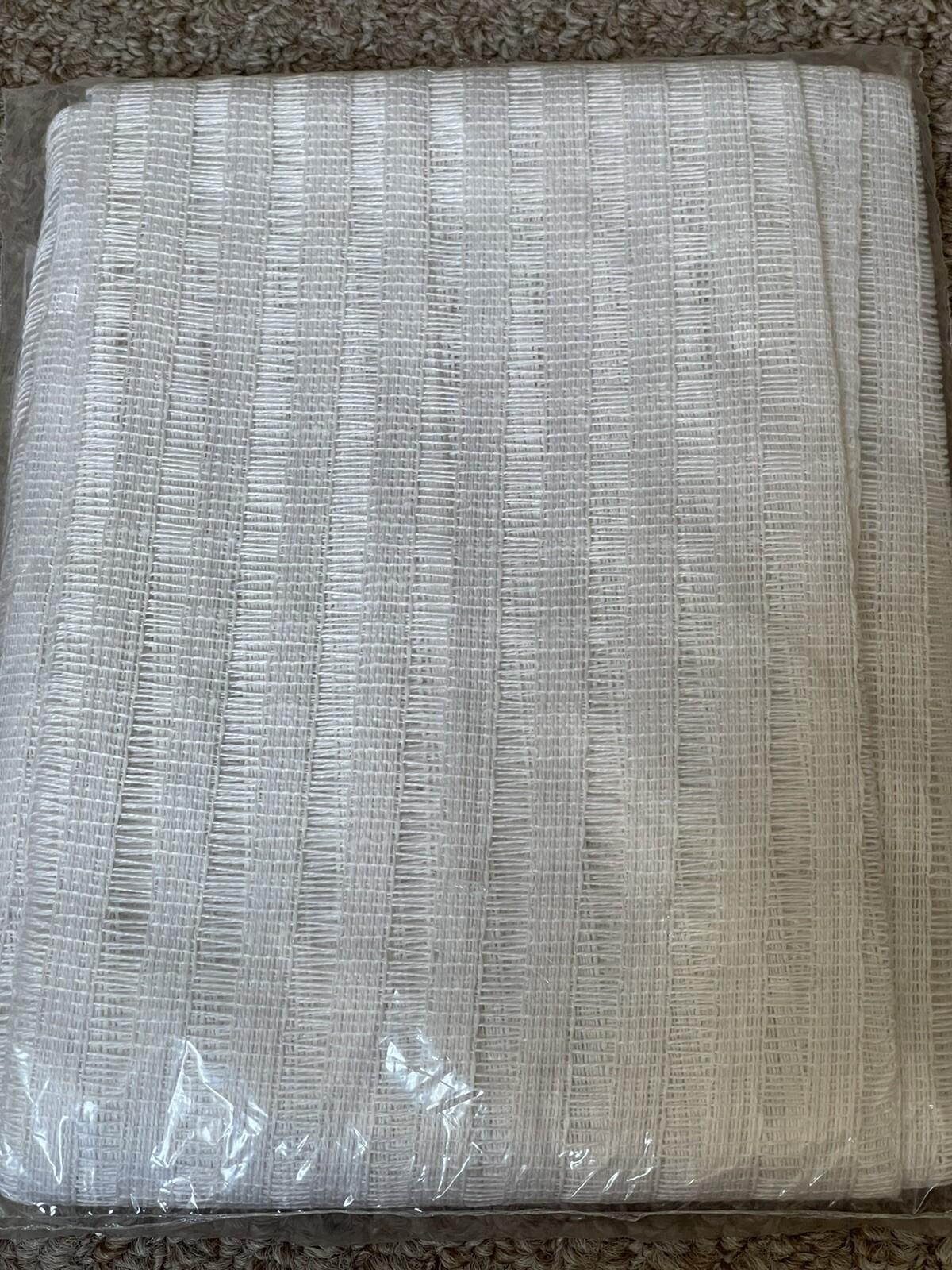 NEW VTG Beacon Looms Bali 40”x63” Panel White Curtain USA Style 2115