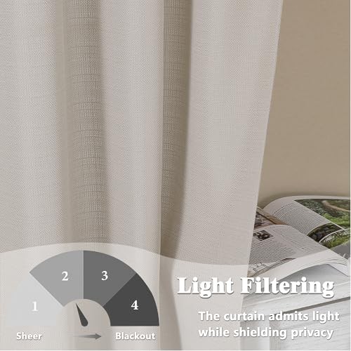 Curtains 30 Inch Length 2 Panels, Light 30″W x 30″L (Pack of 2) Moon Beige