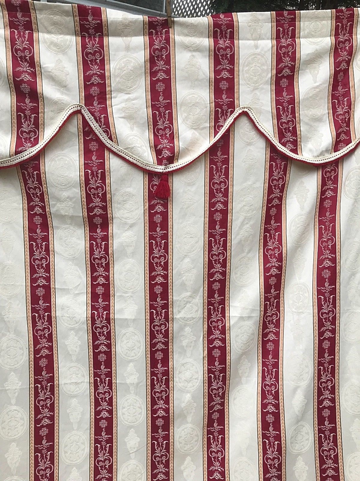 Curtain Drape Panel Valance Stripe Embossed Fabric Pocket Rod 58×88