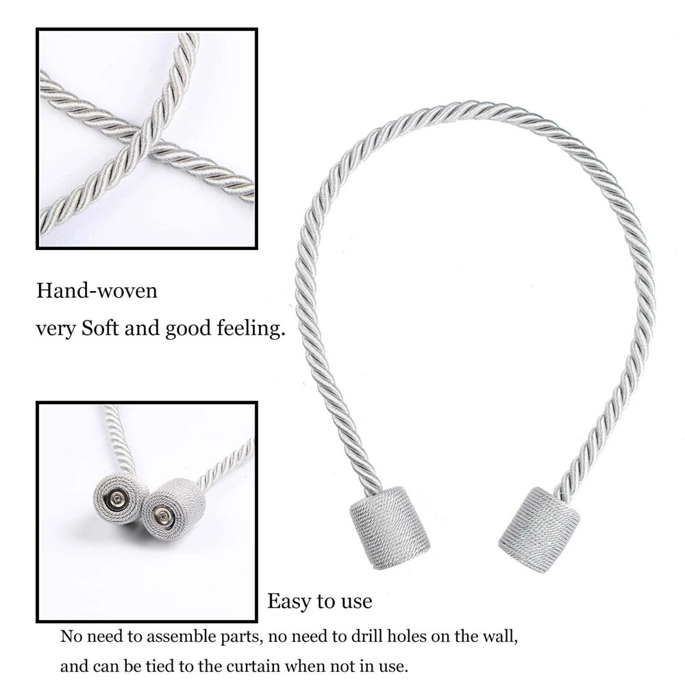 4PCS Magnetic Curtain Tiebacks Elegant Decorative Tie Backs for Drape Outdoor US