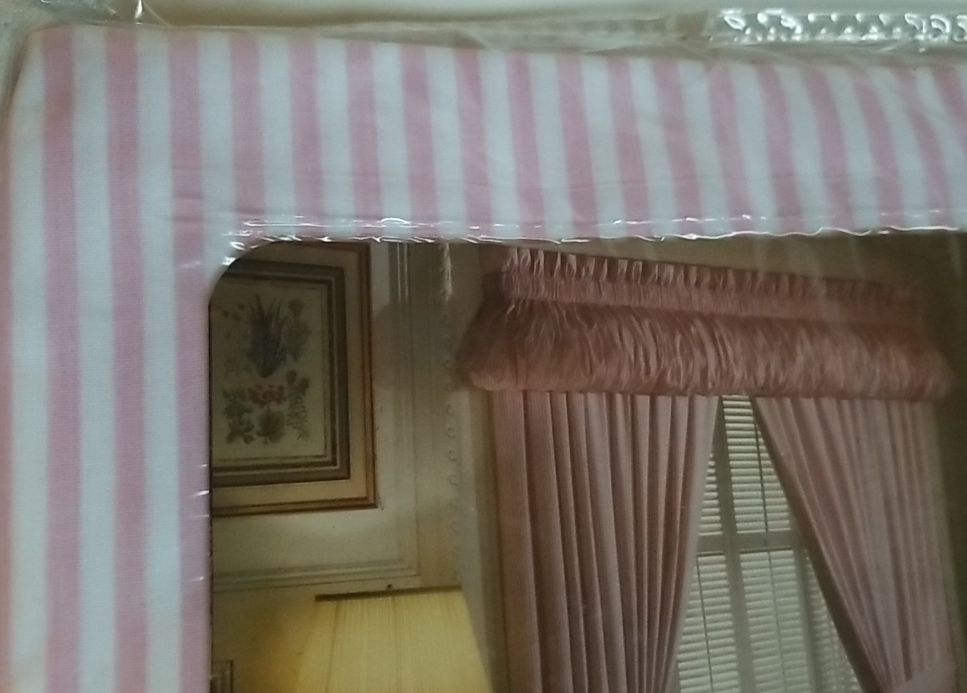 Croscill Rosebud BLOUSON VALANCE Park Avenue Candy Stripe Pink 88×15 NiP