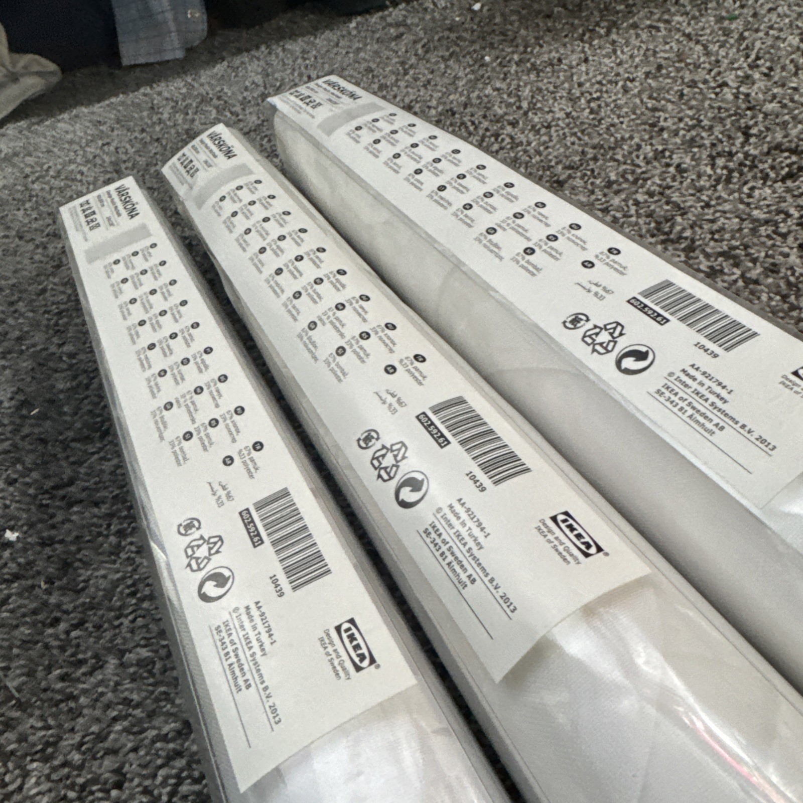 3 IKEA Varskona Window Blind Sliding Panel in White 60 x 300 cm 602.592.61