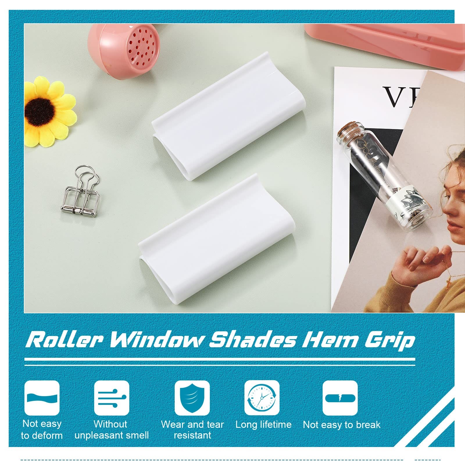 4 Pieces Window Shade for Roller Pull Down Shades One Size, White