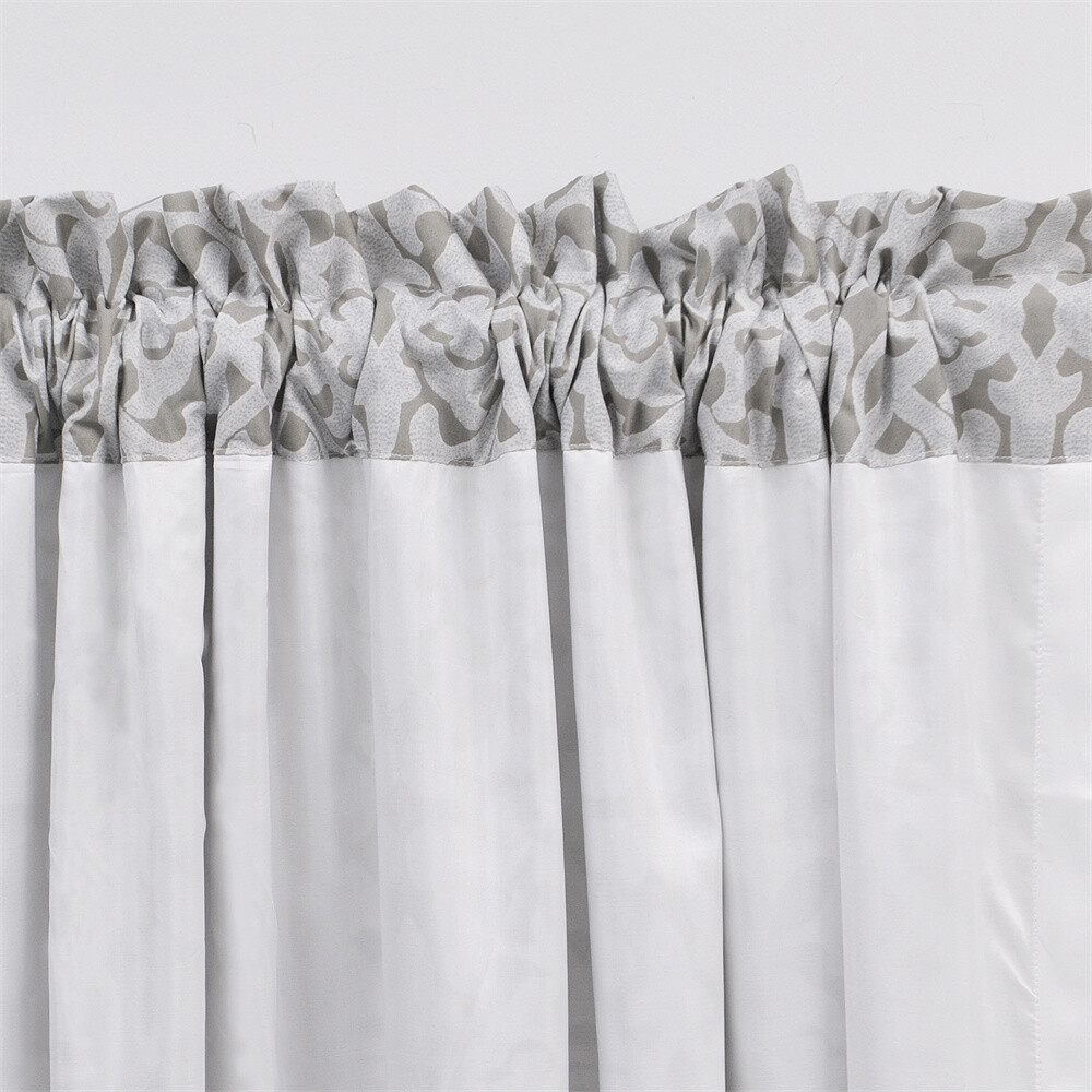Bellamy Gray Geometric Printed Curtains with Liner Set of 2 Panels 60×84″ Decor