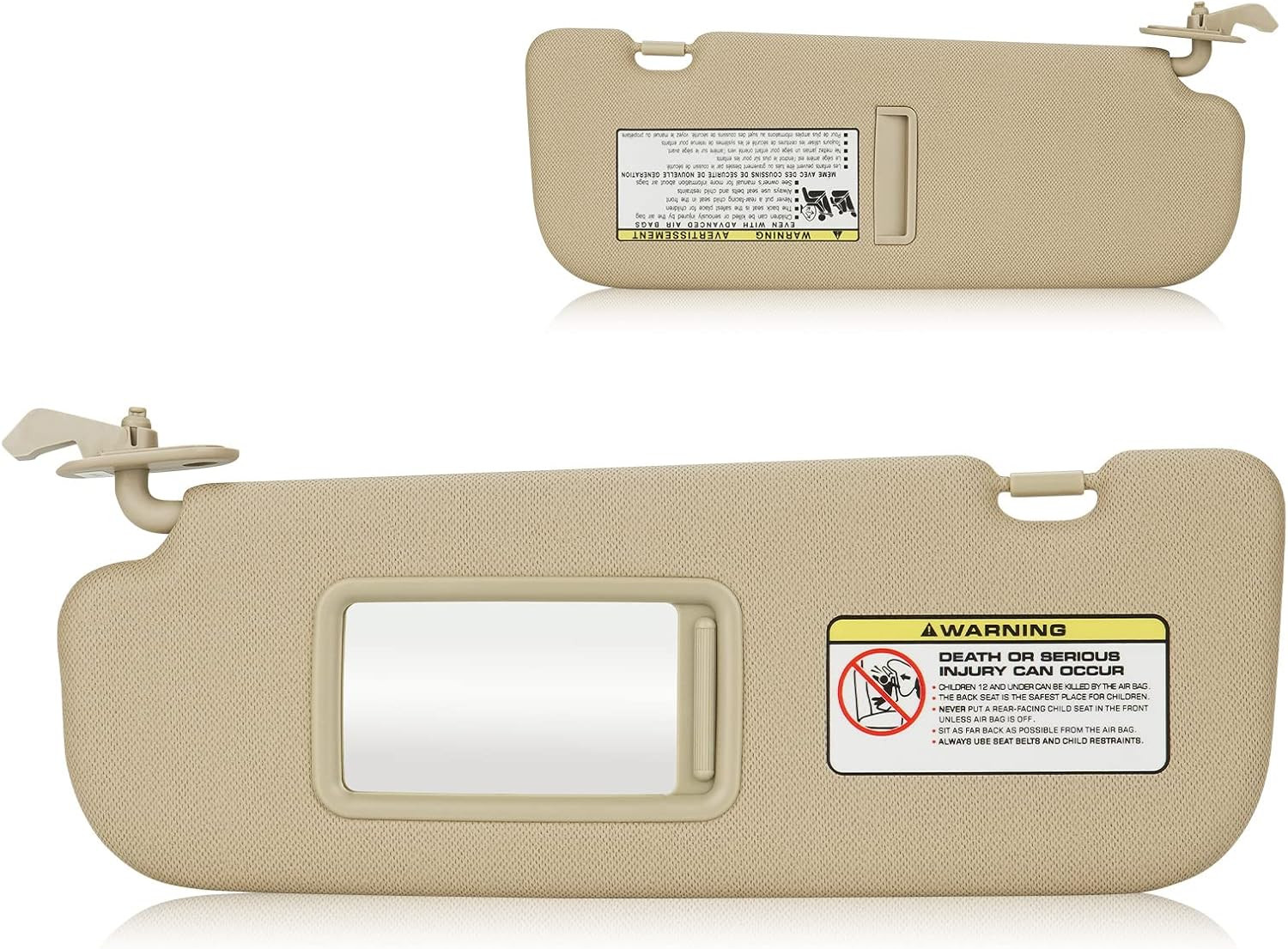 Sun Visor for Hyundai Elantra 2011-2015 (NOT Fit GT Model), Left Driver Side Bei