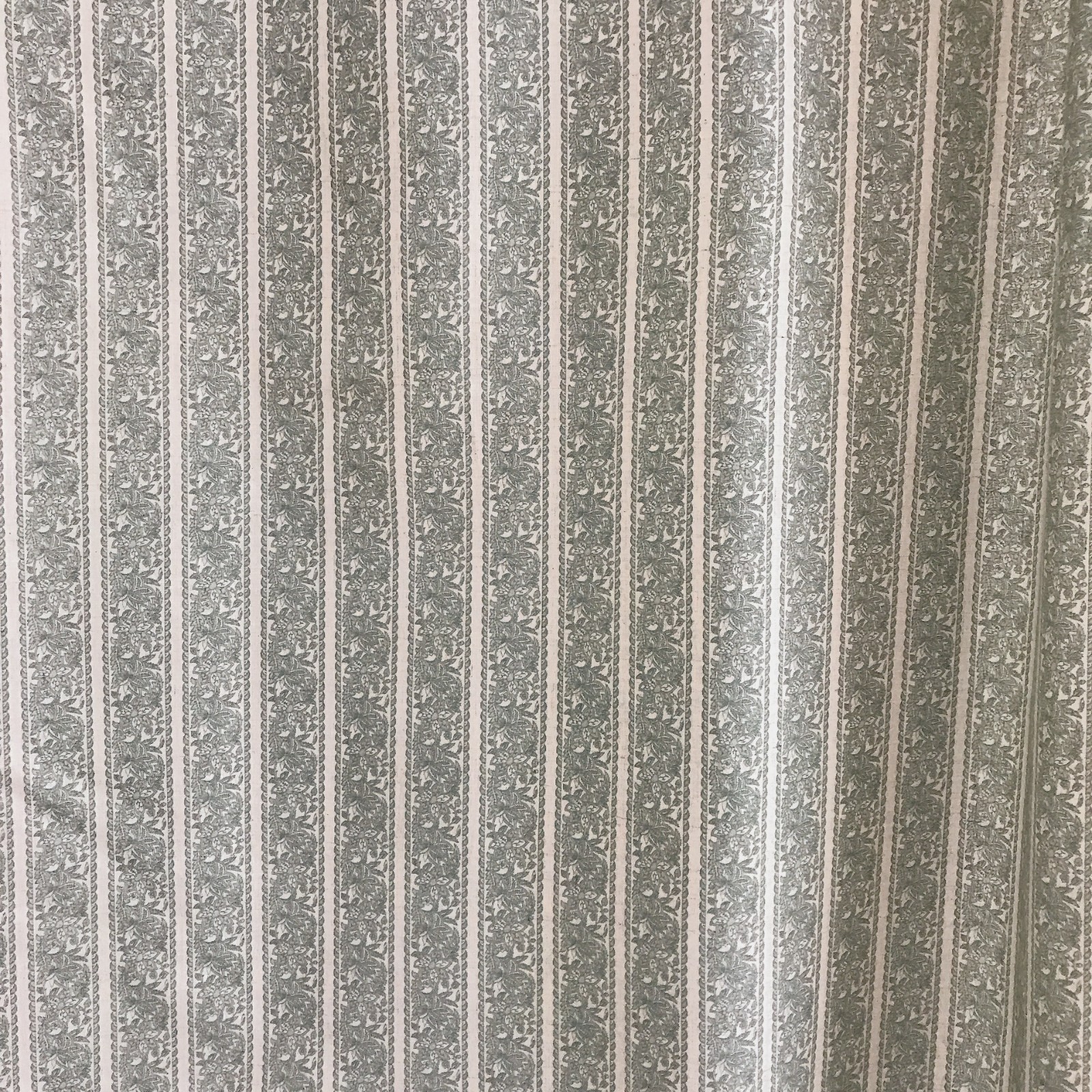 Handcrafted Floral Curtains Linen Blend – Pale Teal Botanical – Custom Panels