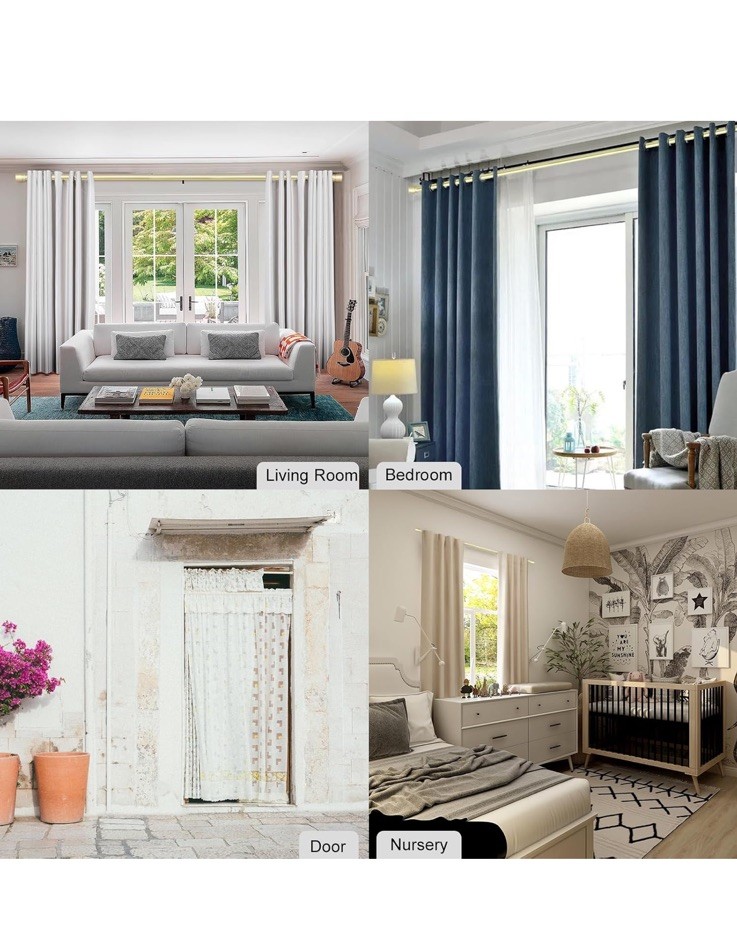 Byondeth Curtain Rods for Windows 16 to 240” Inches Warm Gold