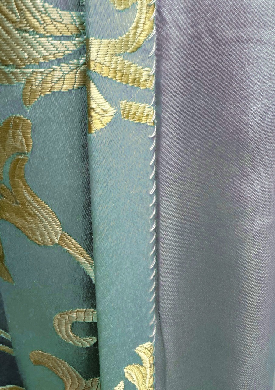 Drapery Panel -Mint Blue – Rayon/Polyester- 55″ Inches W-MLK