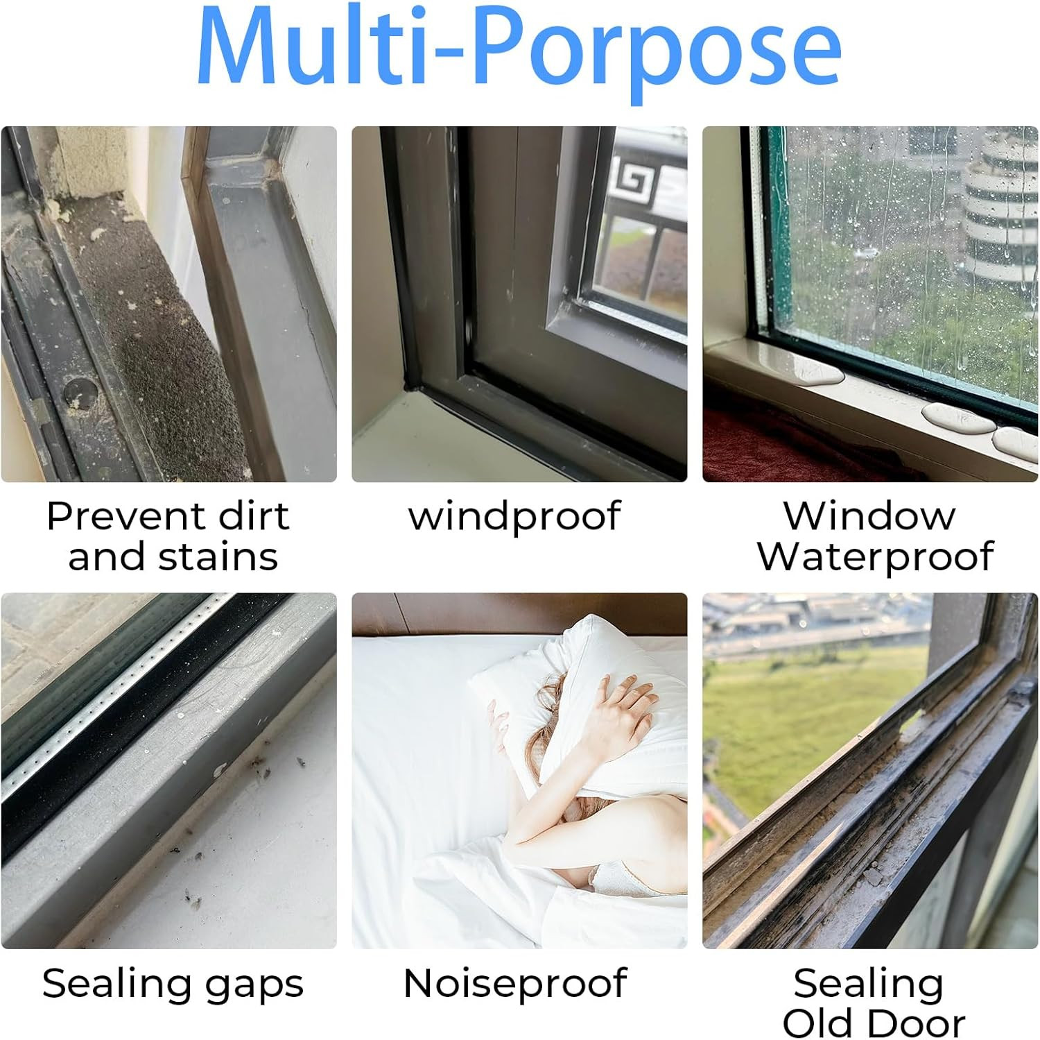 Transparent Window Weather Sealing Tape，Weather Stripping Residue-Free Clear Win