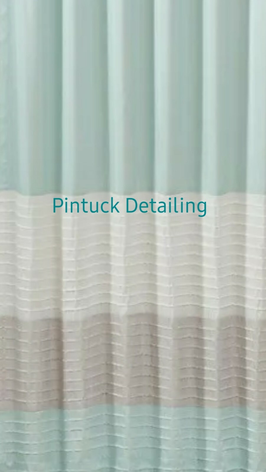 NEW! MADISON PARK Window Curtain 1 Panel 50″x84″ Pintuck Detail Aqua Ivory Gray