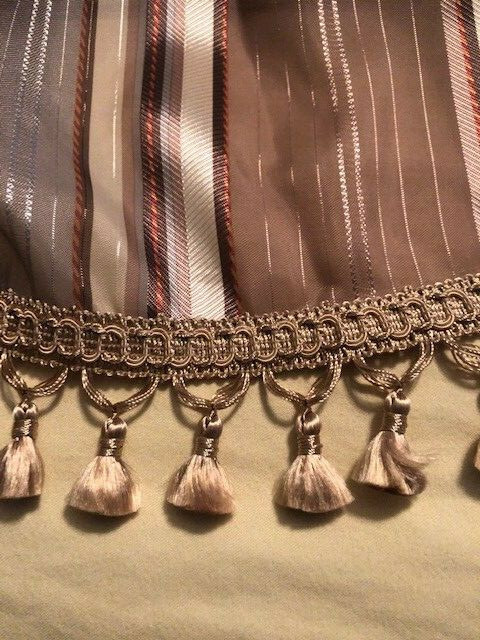 Chris Madden Window Treatment Luxurious Tassels/Beaded Swag Waterfall Valance