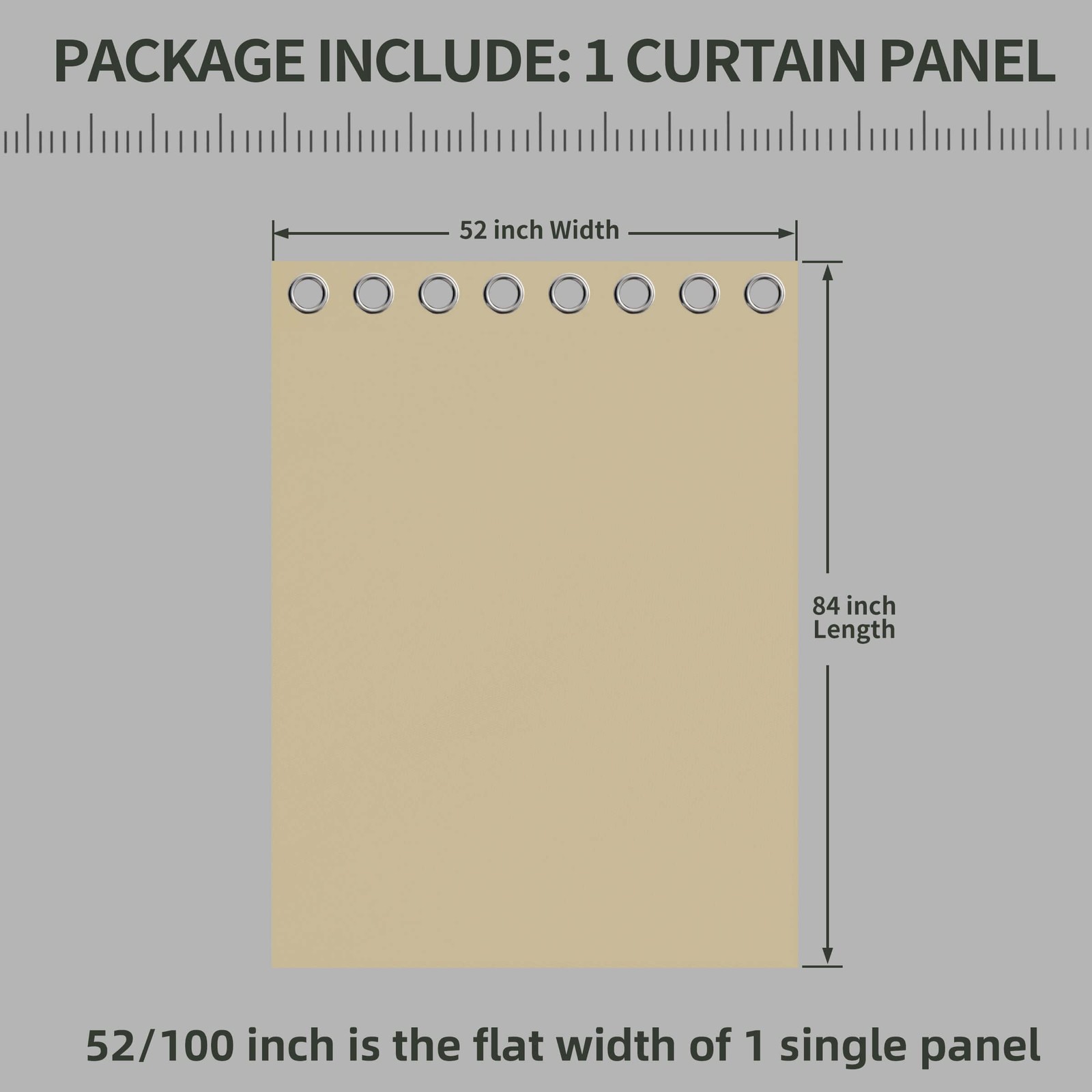 OutdoorLines Waterproof Indoor Outdoor 52″W x 84″L (Pack of 1), Beige