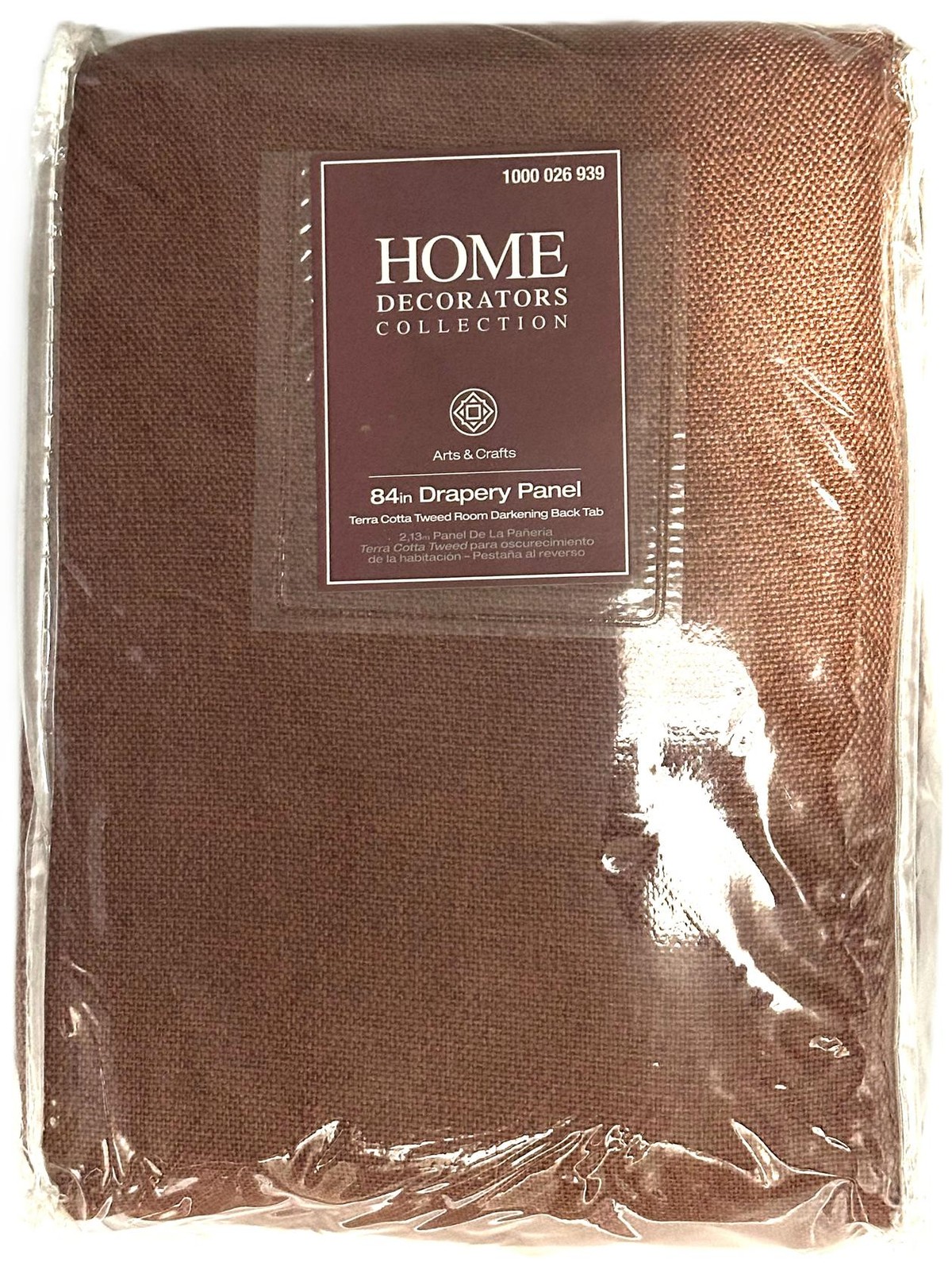 Home Decorators Collection Terracotta Tweed Room Darkening Back Tab Curtain, 84″