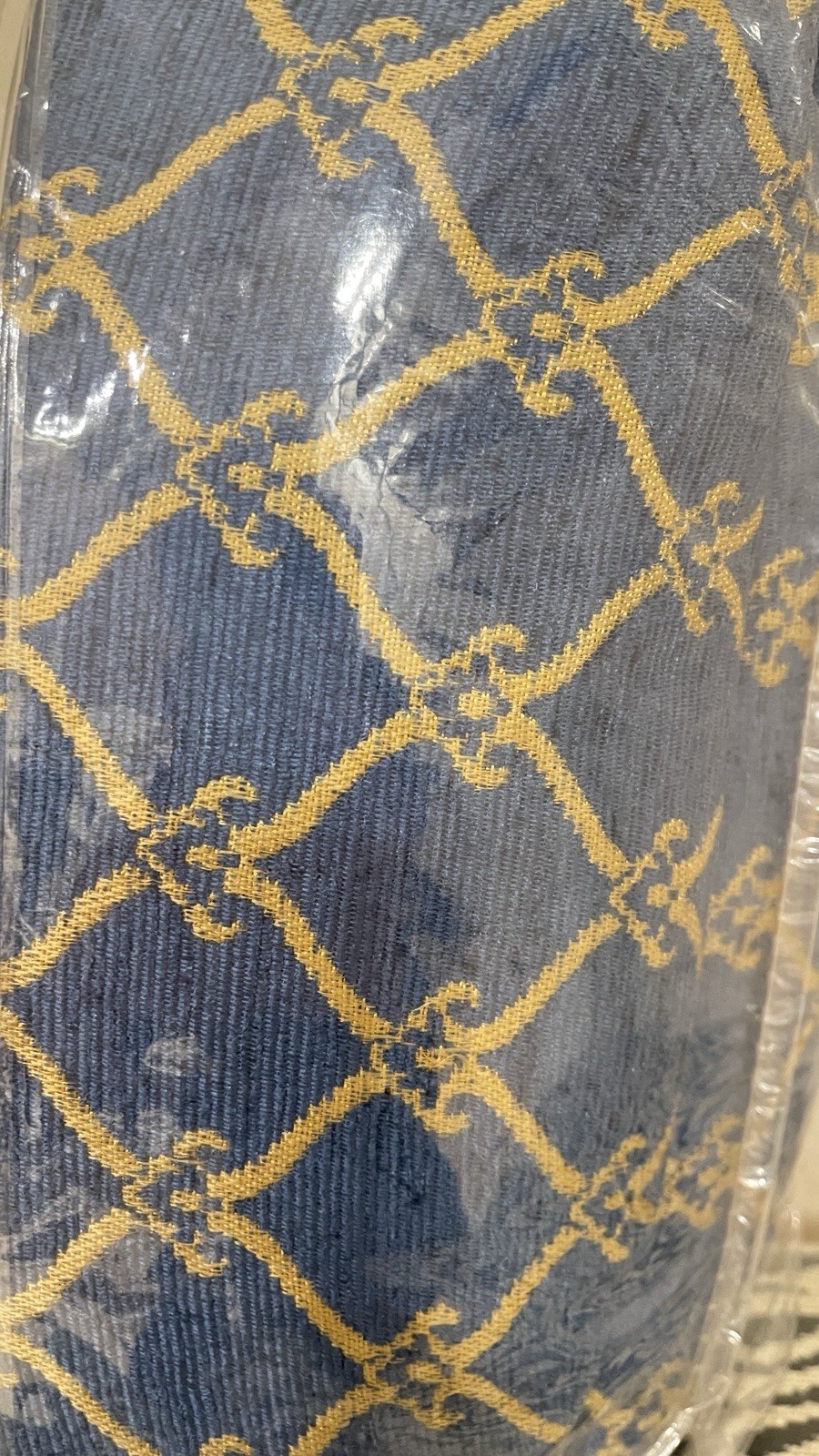Croscill Allyce Pole Top Drape Drapery Pair 82×84 inches Blue Gold Brand New