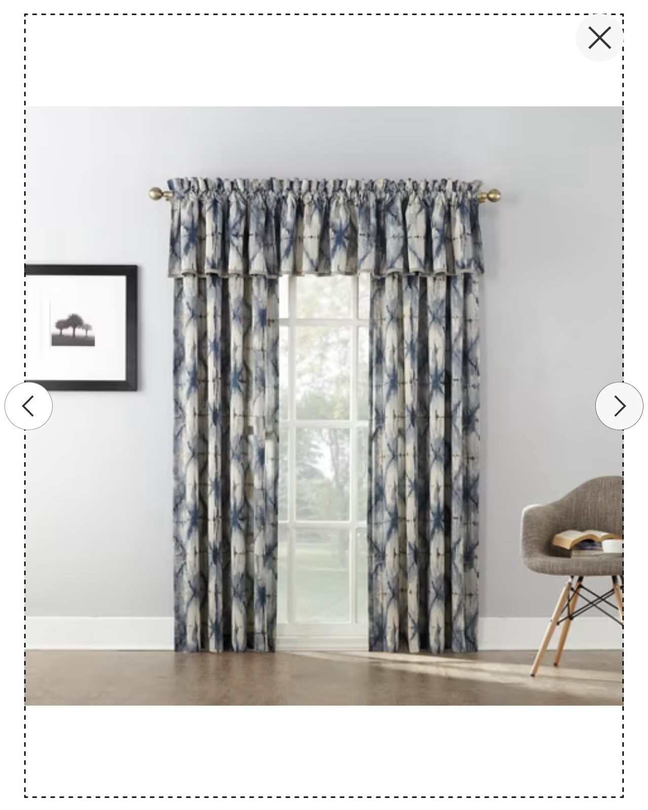 No. 918 Keaton Geometric Room Darkening Rod Pocket Valance Gray 54 x 18 in