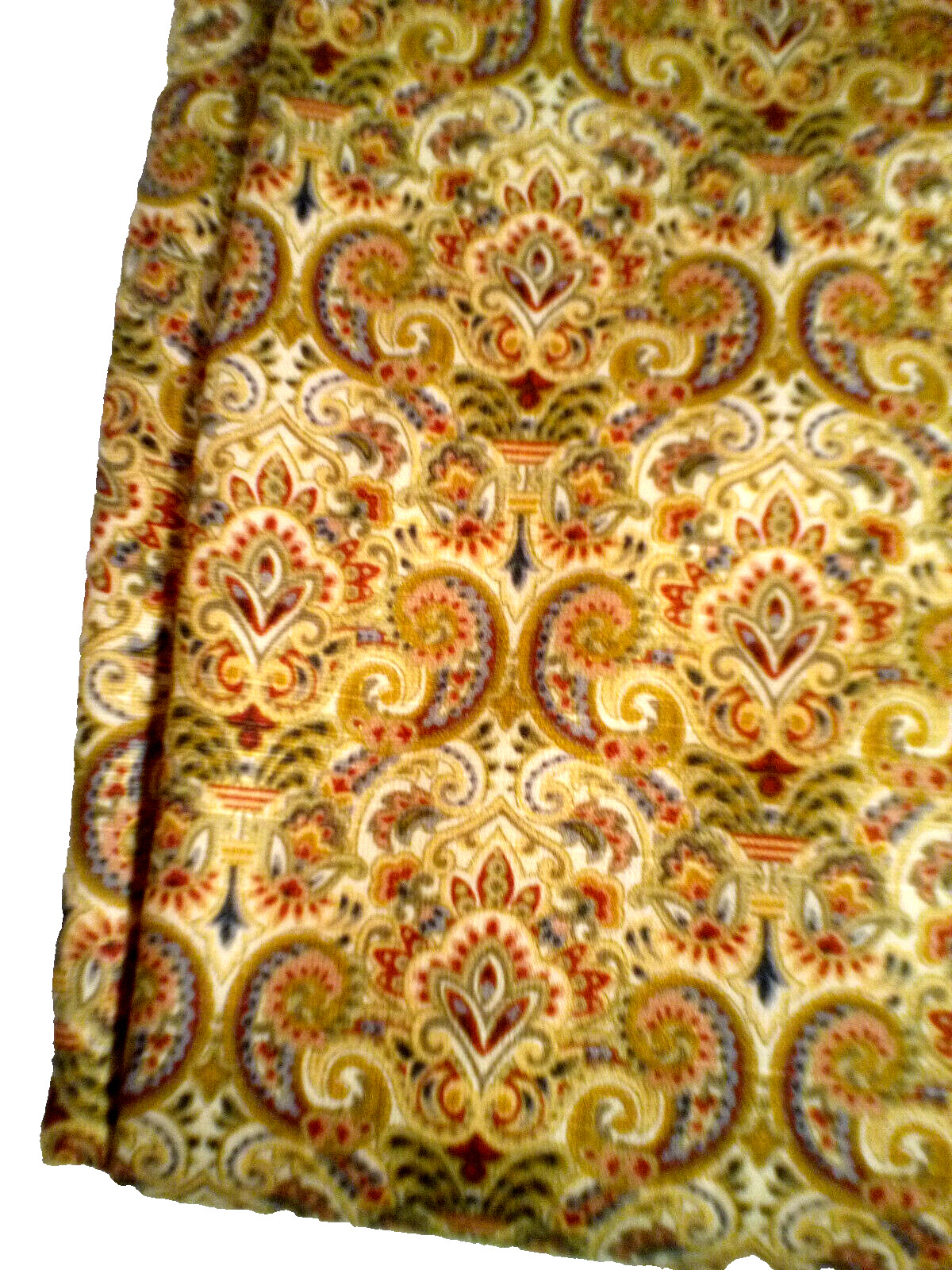 Pair Heavy Custom Tab Panel Curtains Moroccan Baroque 15 1/2” X 90” NICE EUC