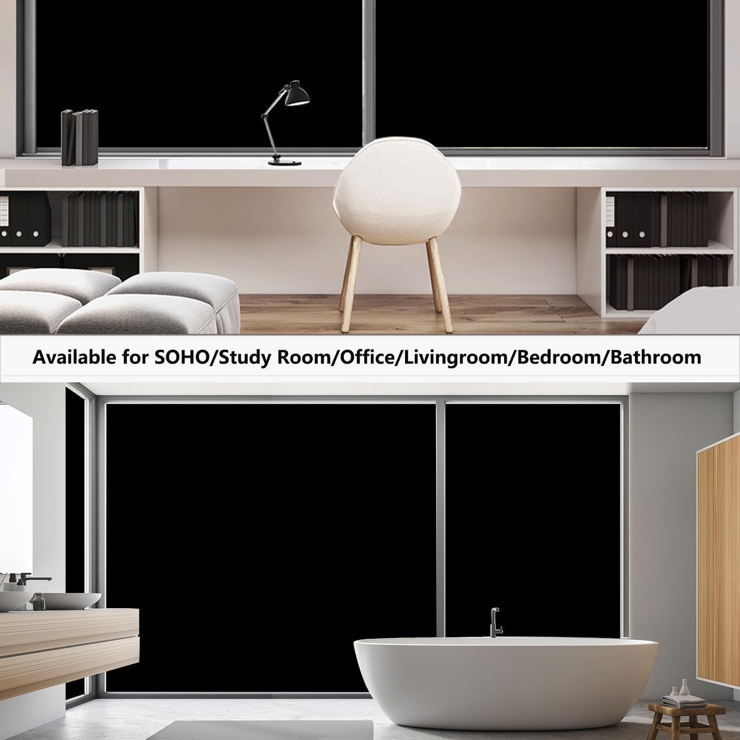 Total Blackout Window Film with Installation Tools, 17.5in x 6.5ft Removable …