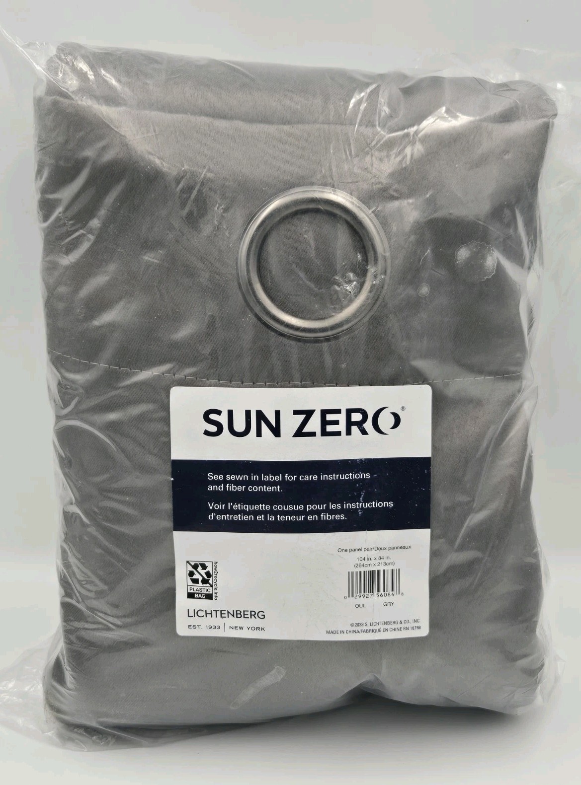 Sun Zero Blackout Curtains 104×84 Gray Grey Grommet Panel Pair Set of 2