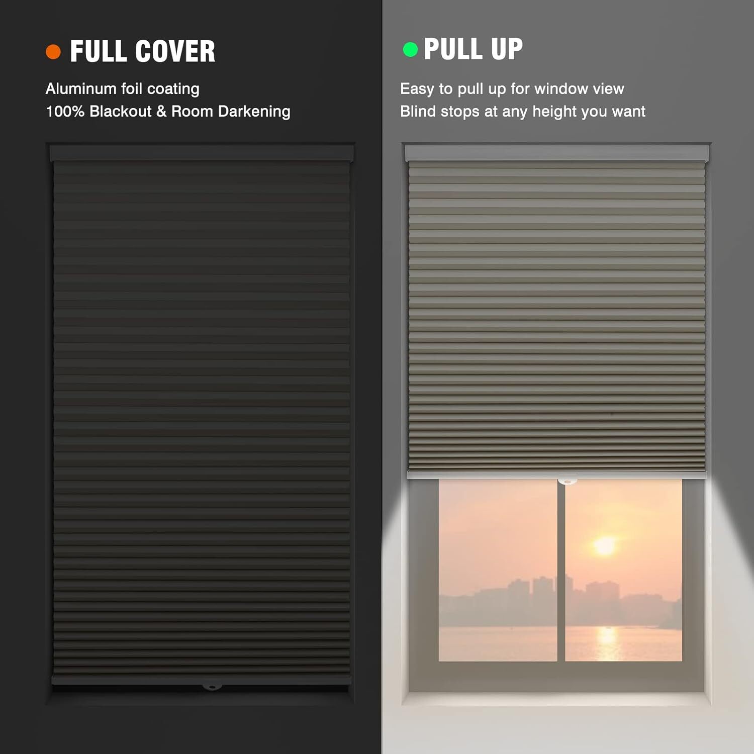 Changshade CUSTOM 1.5in Cordless Blackout Honeycomb Window BlindsCellular Shades